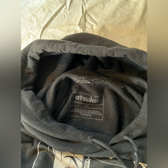 Atsuko The Promised Neverland Black Graphic Hoodie Cotton Blend Size M - Picture 7 of 9